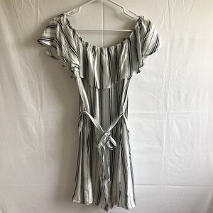 MOVING! MUST GO! striped off the shoulder dress